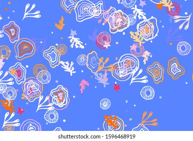 Light Blue, Yellow vector background with abstract shapes. Decorative design in abstract style with random forms. Modern design for your business card.