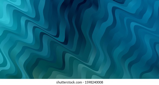 Light Blue, Yellow vector background with lines. Illustration in halftone style with gradient curves. Best design for your posters, banners.