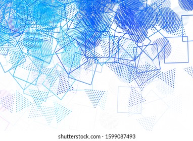 Light Blue, Yellow vector background with polygonal style with circles. Abstract gradient illustration with circles, triangles, cubes. Modern template for landing page.