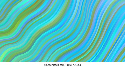 Light Blue, Yellow vector background with lines. Colorful illustration, which consists of curves. Pattern for websites, landing pages.