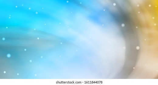 Light Blue, Yellow vector background with small and big stars. Colorful illustration in abstract style with gradient stars. Theme for cell phones.