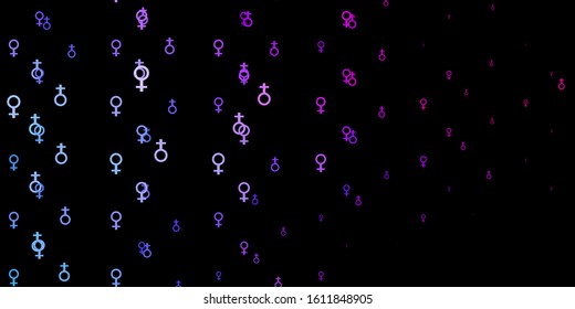 Light Blue, Yellow vector background with woman symbols. Simple design in abstract style with women’s rights activism. Elegant design for wallpapers.