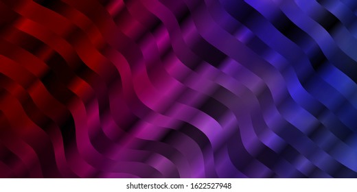 Light Blue, Yellow vector background with bent lines. Colorful abstract illustration with gradient curves. Pattern for websites, landing pages.