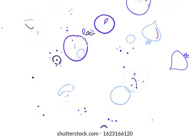 Light Blue, Yellow vector background with cuisine gourmet. Decorative illustration with food on abstract template. Template for meal cooking in kitchen.