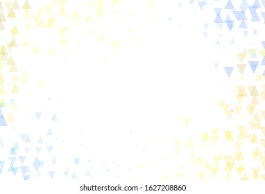 Light Blue, Yellow vector background with polygonal style with circles. Decorative design in abstract style with lines, dots. Best design for poster, banner.