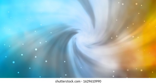 Light Blue, Yellow vector background with small and big stars. Modern geometric abstract illustration with stars. Pattern for wrapping gifts.