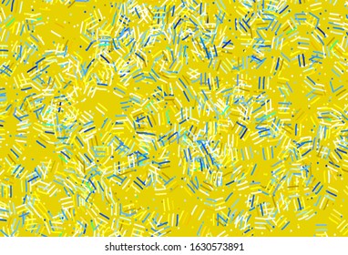 Light Blue, Yellow vector background with stright stripes, dots. Blurred decorative design in simple style with lines. Pattern for ads, posters, banners.