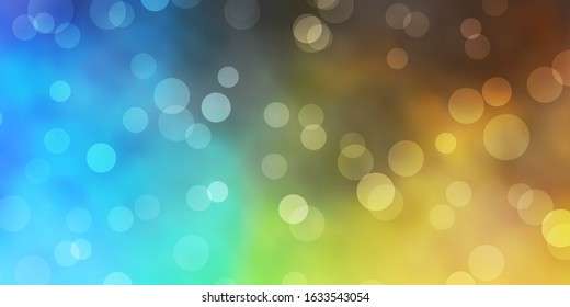 Light Blue, Yellow vector background with spots. Modern abstract illustration with colorful circle shapes. Pattern for websites.