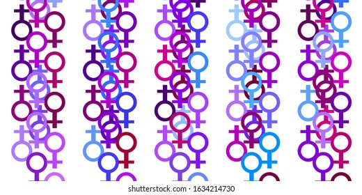 Light Blue, Yellow vector background with woman symbols. Colorful feminism symbols with a gradient in modern style. Simple design for your web site.