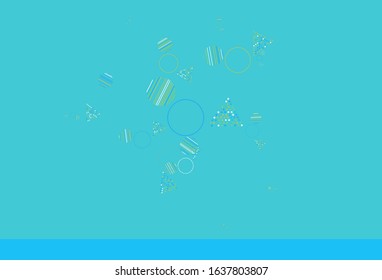 Light Blue, Yellow vector background with polygonal style with circles. Glitter abstract illustration with spheres, triangular lines. Pattern for websites.