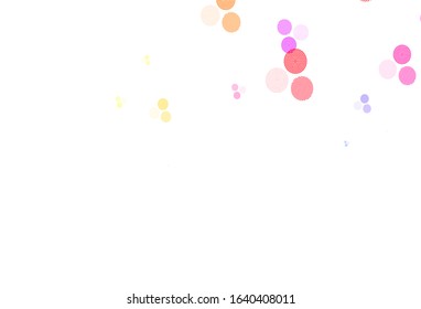 Light Blue, Yellow vector background with bubbles. Glitter abstract illustration with blurred drops of rain. Pattern for futuristic ad, booklets.