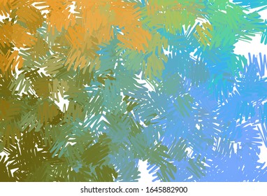 Azul claro, fondo vectorial amarillo con líneas rectas. Ilustración abstracta brillante con palos de colores. Patrón para los sitios web de su empresa.