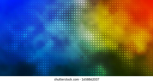 Light Blue, Yellow vector background with spots. Colorful illustration with gradient dots in nature style. Design for your commercials.