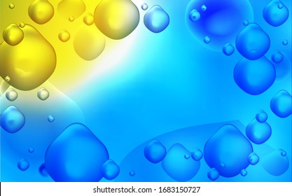 Azul claro, fondo vectorial amarillo con líneas dobladas. Ilustración colorida en estilo memphis abstracto con gradiente. Una plantilla completamente nueva para el diseño de su negocio.