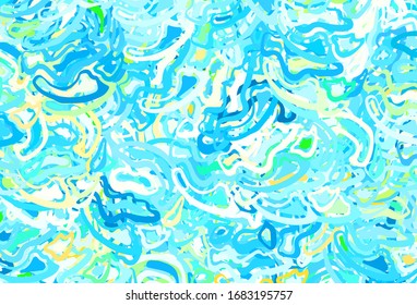 Light Blue, Yellow vector background with abstract shapes. Colorful chaotic forms with gradient in modern style. Modern design for your business card.