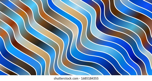 Light Blue, Yellow vector background with bent lines. Illustration in abstract style with gradient curved.  Template for your UI design.