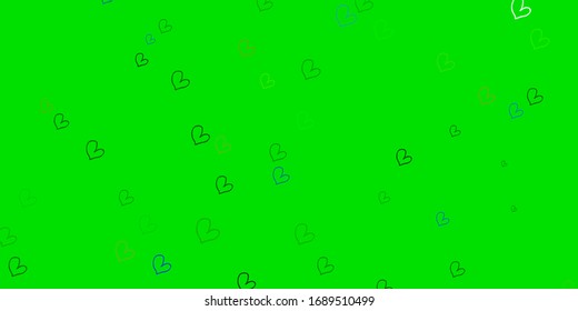 Light Blue, Yellow vector background with Shining hearts. Blurred decorative design in doodle style with hearts. Pattern for marriage gifts, congratulations.