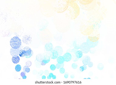 Light Blue, Yellow vector background with abstract shapes. Colorful chaotic forms with gradient in modern style. Simple design for your web site.