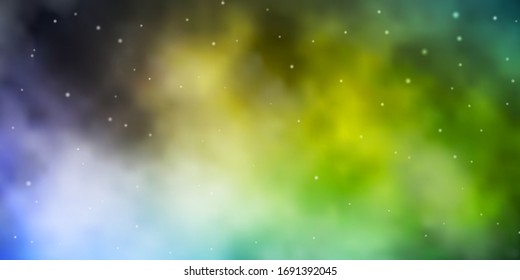 Light Blue, Yellow vector background with small and big stars. Colorful illustration with abstract gradient stars. Design for your business promotion.