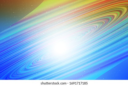 Azul claro, fondo vectorial amarillo con estrellas de galaxia. Ilustración brillante con estrellas del cielo en plantilla abstracta. Mejor diseño para tu anuncio, afiche, banner.