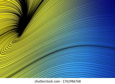 Light Blue, Yellow vector background with bent lines. Colorful geometric sample with gradient lines.  A sample for your ideas.