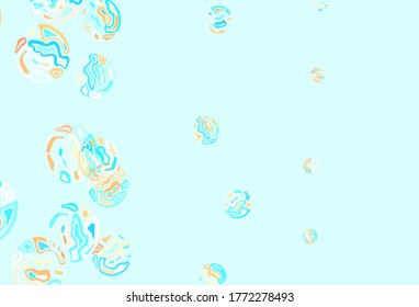 Light Blue, Yellow vector background with bubbles. Modern abstract illustration with colorful water drops. Pattern for textures of wallpapers.