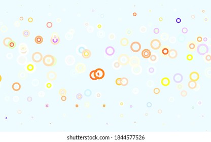 Light Blue, Yellow vector background with spots. Abstract illustration with colored bubbles in nature style. Design for your business advert.