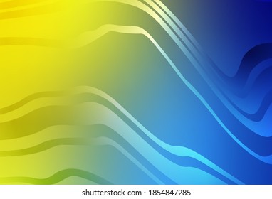 Light Blue, Yellow vector background with wry lines. Modern gradient abstract illustration with bandy lines. Brand new design for your ad.