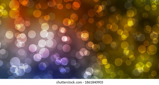 Light Blue, Yellow vector background with circles. Abstract illustration with colorful spots in nature style. Pattern for business ads.