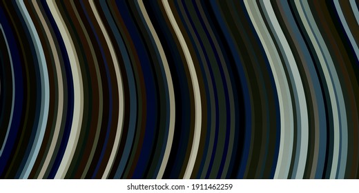Azul claro, fondo vectorial amarillo con líneas curvas. Ilustración de degradado en un estilo sencillo con arcos. Patrón de folletos y volantes para empresas