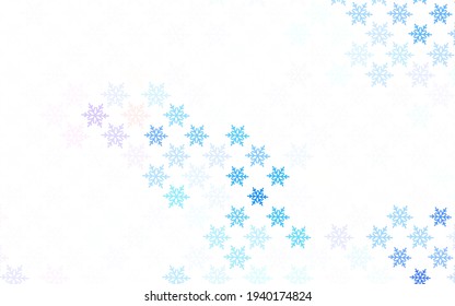 Light Blue, Yellow vector background in Xmas style. A colorful design in Christmas style with gradient. Template for lettering, typography.