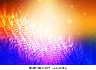 hellblau, gelber Vektorhintergrund mit gekrümmten Linien. Farbige geometrische Probe mit Farbverlauf-Linien.  Einfache Vorlage für Ihr Design.