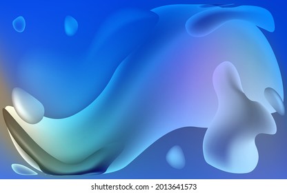 Azul claro, fondo vectorial amarillo con formas líquidas. Brillante ilustración torcida al estilo memphis. Patrón para el diseño de su negocio.