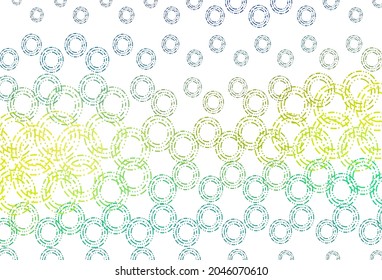 hellblauer, gelber Vektorhintergrund mit Blasen. Moderne abstrakte Illustration mit bunten Wassertropfen. Design für Unternehmenswerbung.