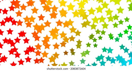 Light Blue, Yellow vector background with small and big stars. Blur decorative design in simple style with stars. Design for your business promotion.