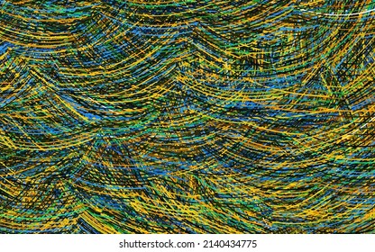 Light Blue, Yellow vector background with wry lines. Colorful illustration in abstract style with gradient. Business design for posters, banners.