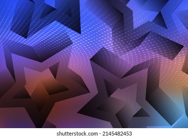 Light Blue, Yellow vector background with colored stars. Modern geometrical abstract illustration with stars. Template for cosmic backgrounds.