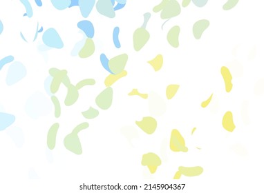 Light blue, yellow vector background with abstract forms. Decorative design in abstract style with random forms. Background for a cell phone.