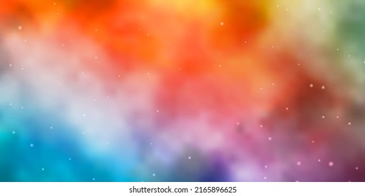 Light Blue, Yellow vector background with colorful stars. Shining colorful illustration with small and big stars. Best design for your ad, poster, banner.