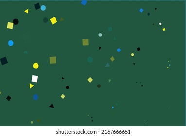 Light Blue, Yellow vector background with triangles, circles, cubes. Abstract illustration with colorful dots, lines, cubes. Template for wallpapers.