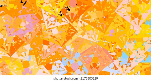 Azul claro, fondo vectorial amarillo con formas poligonales. Formas triangulares con gradiente colorido en estilo abstracto. Plantilla para comerciales.