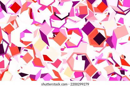 Azul claro, fondo vectorial amarillo con conjunto de hexágonos. Ilustración abstracta brillante en estilo hexagonal. Patrón para las páginas de aterrizaje.