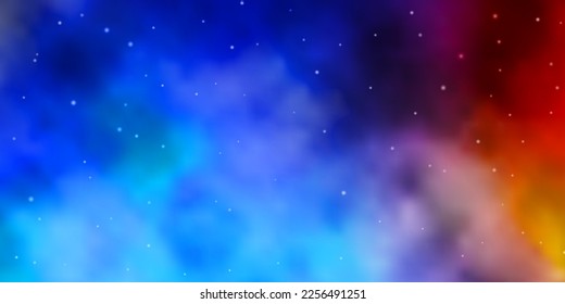 Hellblau, gelber Vektorhintergrund mit bunten Sternen. Unscharfes dekoratives Design im einfachen Stil mit Sternen. Design für Ihre Unternehmenswerbung.