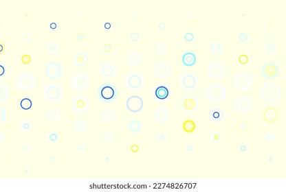 Light Blue, Yellow vector background with bubbles. Abstract illustration with colored bubbles in nature style. Pattern for ads, leaflets.