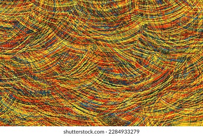 Azul claro, fondo vectorial amarillo con líneas curvas. Ilustración abstracta brillante con líneas irónicas. Patrón elegante para un libro de marca.