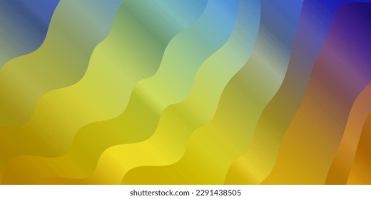 Light Blue, Yellow vector background with curves. Illustration in halftone style with gradient curves. Pattern for websites, landing pages.
