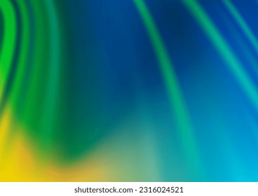 Light Blue, Yellow vector background with bent lines. Shining crooked illustration in marble style. The elegant pattern for brand book.