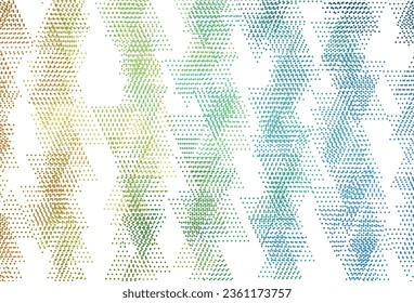 hellblau, gelber Vektorhintergrund mit Dreiecken, Kreisen. Abstrakte Glitter-Illustration mit Sphären, dreieckigen Linien. Muster für Webseiten.