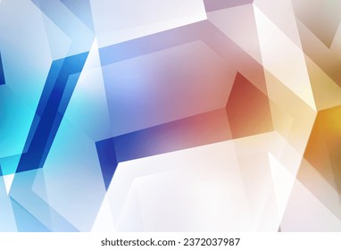 Azul claro, fondo vectorial amarillo con hexágonos. Ilustración abstracta con hexágonos coloridos. Nueva plantilla para tu libro de marcas.