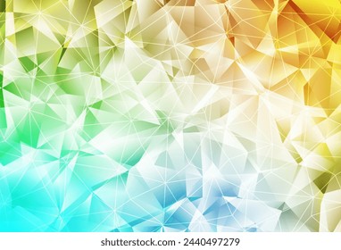 Azul claro, fondo de vector amarillo con estilo poligonal. Ilustración abstracta moderna con triángulos coloridos. Patrón para folletos, folletos